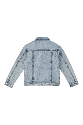 Denim Jacket with All-Over Logo